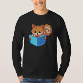 T-shirt Squirrle Reading Book Reader (Devant)