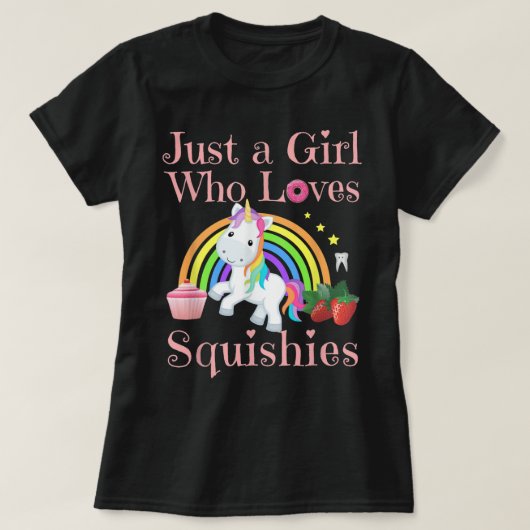 T-shirt Squishy Kawaii Unicorn Juste Une Fille Qui Aime Le (Design devant)
