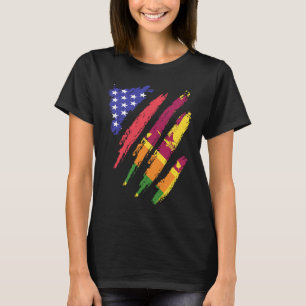 T-shirt Sri Lanka American Patriot Grosse Coeur Bande Drap