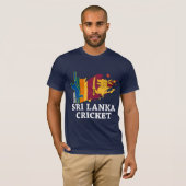T-shirt Sri Lanka Cricket Drapeau pinceau Cadeau (Devant entier)