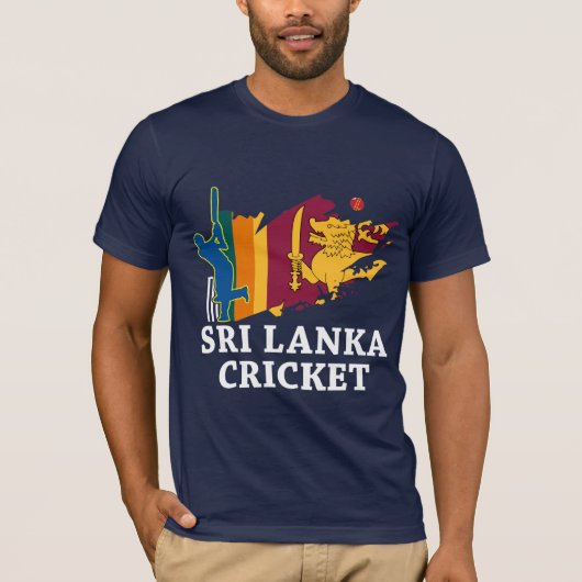 T-shirt Sri Lanka Cricket Drapeau pinceau Cadeau (Devant)