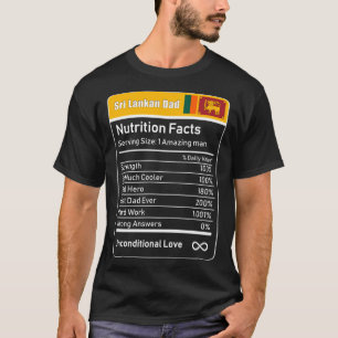 T-shirt Sri Lanka Dad Nutrition Facts Fête des pères Don D