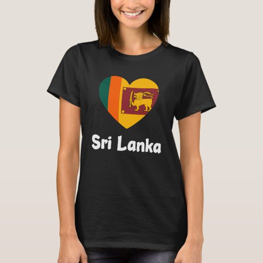 T-shirt Sri Lanka Drapeau cardiaque Cool Asie Minimal Sri (Devant)
