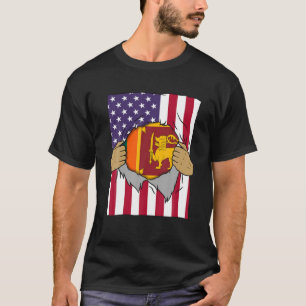 T-shirt Sri Lanka Drapeau intérieur de moi Accueil Fierté 