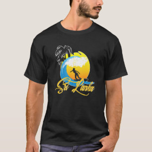 T-shirt Sri Lanka Girl Surfe Vague Ocean Beach Vacances Sr