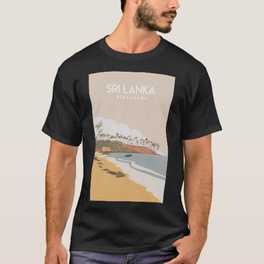 T-shirt Sri Lanka Hikkaduwa Travel Poster (Devant)