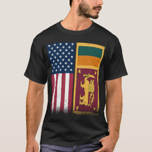 T-shirt Sri Lanka Sri Lanka drapeaux américains Fiers USA