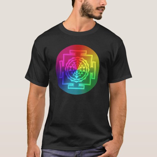 T-shirt Sri spirituel Yantra - arc-en-ciel (Devant)