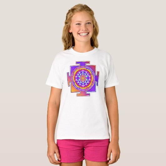 T-shirt Sri Yantra - Symbole hindouiste Design 1 (Devant entier)