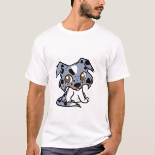 T-shirt ss bleu merle blanc et bronze dessin animé