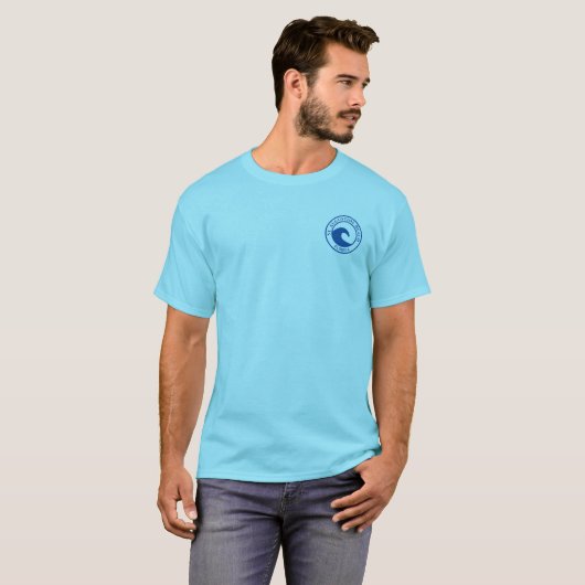 T-shirt St Augustine Beach Blue Ocean Wave Circle Design (Devant entier)