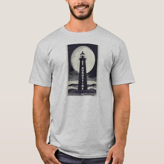 T-shirt St. Augustine Florida Lighthouse Moon (Devant)
