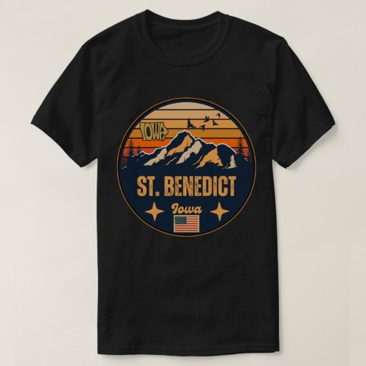 T-shirt St. Benedict, Iowa (Design devant)