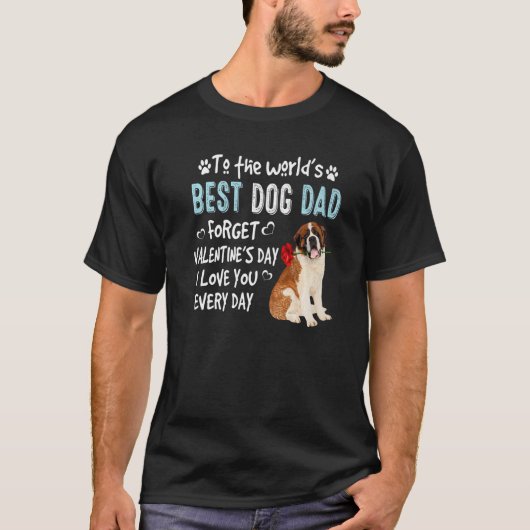 T-shirt St Bernard Best Chien Papa Valentines Day Chiot (Devant)