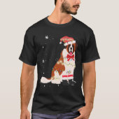 T-shirt St Bernard Chien Noël Arbre Noël Noël Noël Maman P (Devant)