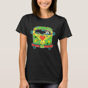 T-shirt St Bernard Conduire Hippie Bus Paix Aimer Chien