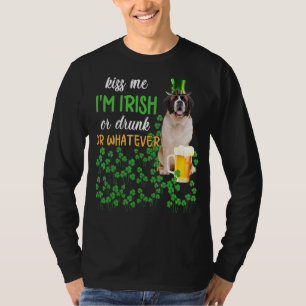 T-shirt St Bernard Kiss Me Je suis Irlandais Ou Irlandais