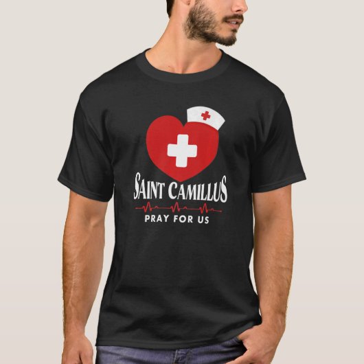 T-shirt St Camillus De Lellis Patron catholique Saint-Nurs (Devant)