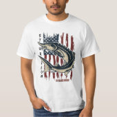 T-shirt St Clair River Sturgeon Fish with Flag Shirt (Devant)