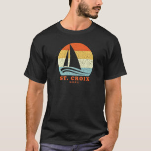 T-shirt St Croix Usvi Vintage Rétro Voilier Vacat