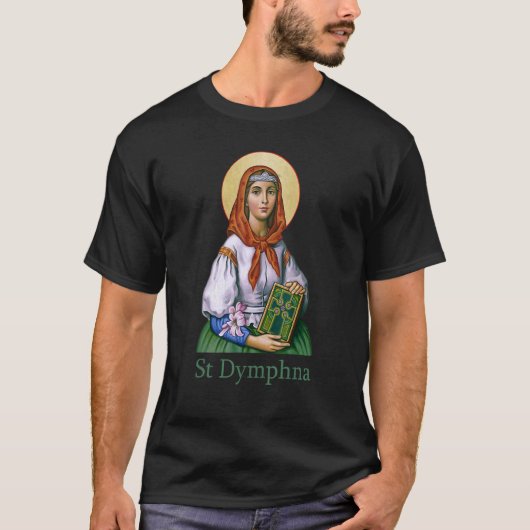 T-shirt St Dymphna Pureté Lily Patron Saint Santé mentale (Devant)