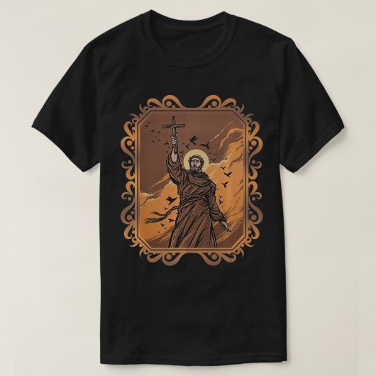 T-shirt St Francis of Assisi Art Patron Saint of Animals C (Design devant)