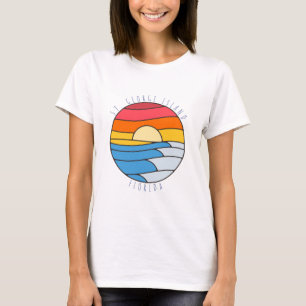 T-shirt St George Island Floride Vintage Beach Sunset