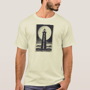 T-shirt St. Helena Island Michigan Lighthouse Moon