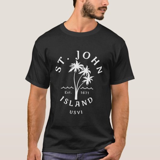 T-shirt St John Original Virgin Islands Beach Art (Devant)