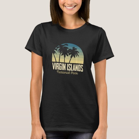T-shirt St. John Palm trees National Park Virgin Islands S (Devant)