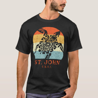 T-shirt St John Usvi Vintage Retro Tribal Tortue
