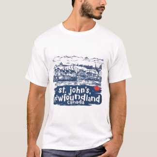 T-shirt St John's Terre-Neuve Canada Skyline minimaliste