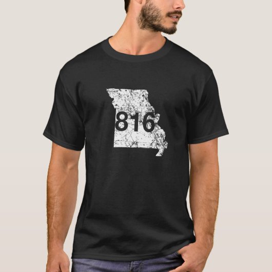 T-shirt St. Joseph Kansas City Area Code 816 Shirt, Missou (Devant)