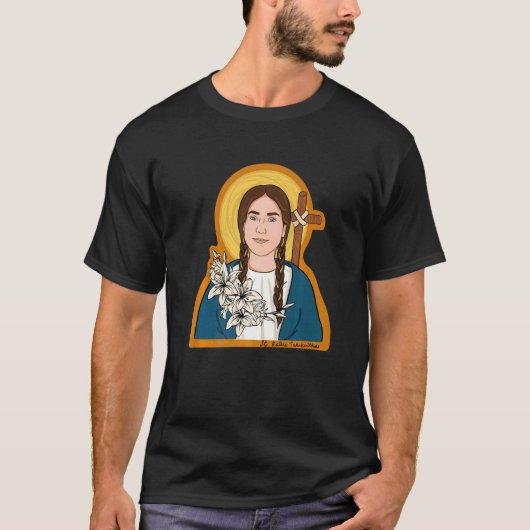 T-shirt St Kateri Tekakwitha Catholique Saint Lily Du Mo (Devant)
