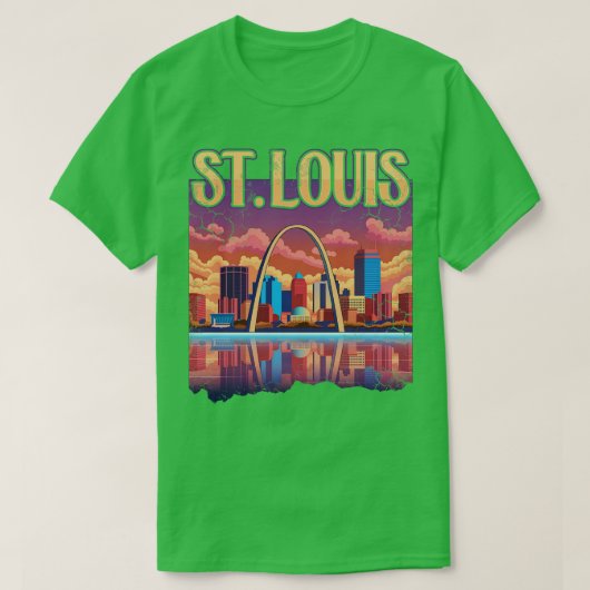 T-shirt St Louis Gateway Arch City Skyline Art (Design devant)