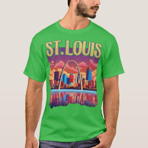 T-shirt St Louis Gateway Arch City Skyline Art
