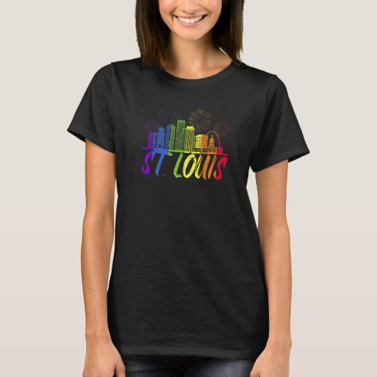 T-shirt St Louis Pride Skyline Pride Parade St Louis (Devant)