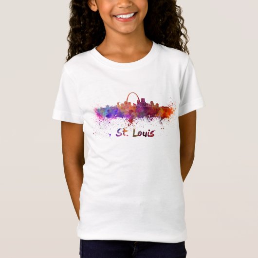 T-Shirt St Louis skyline in watercolor (Devant)