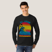 T-shirt St Lucia Caribbean Retro Throwback Surf & Beach So (Devant entier)