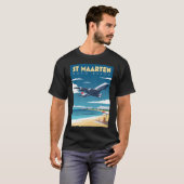 T-shirt St Maarten - Maho Beach Aviation (Devant entier)
