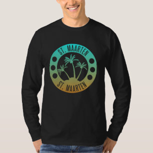 T-shirt St Maarten Ocean Aqua Blue Gradient Sint Martin