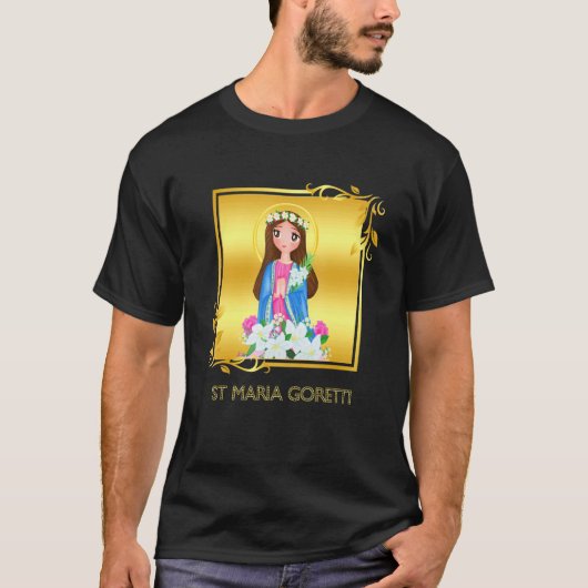 T-shirt St Maria Goretti Pureté Saints catholiques Lys Sym (Devant)