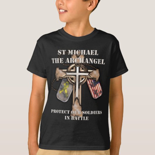 T-shirt St Michael Arkhangel - protégez nos soldats (Devant)