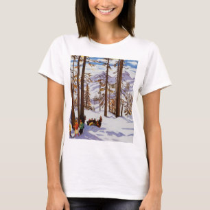 T-shirt St. Moritz Vintage Skiers Élégance Alpine Art