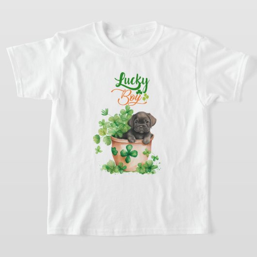 T-shirt St Patrick Black Labrador Chien chiot Chien Lucky  (Poser)
