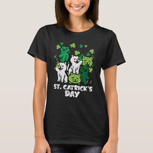 T-shirt St patrick Catricks Day Chats Saint Pattys Femmes  (Devant)