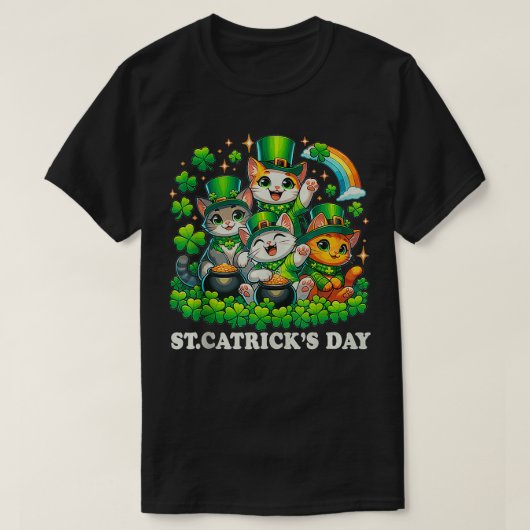 T-shirt St patrick Catricks Day Chats Saint Pattys Femmes (Design devant)