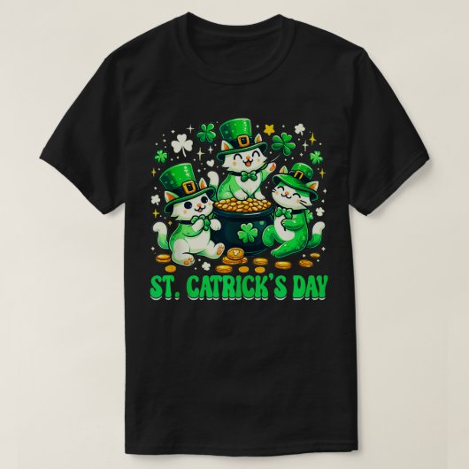 T-shirt St patrick Catricks Day Chats Saint Pattys Femmes (Design devant)