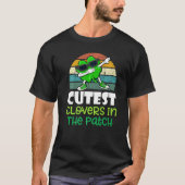 T-shirt St Patrick Day Cutest 4 Clovers De Feuille Dans Le (Devant)