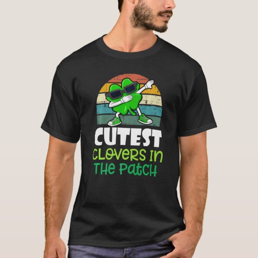 T-shirt St Patrick Day Cutest 4 Clovers De Feuille Dans Le (Devant)